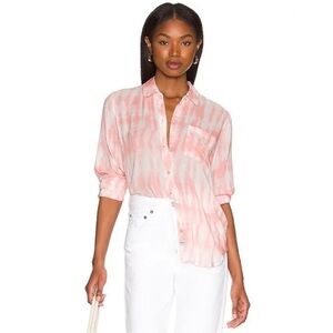 RAILS Josephine Coral Tide Top Button Down Pocket Button Cuff Shirt Sz XL